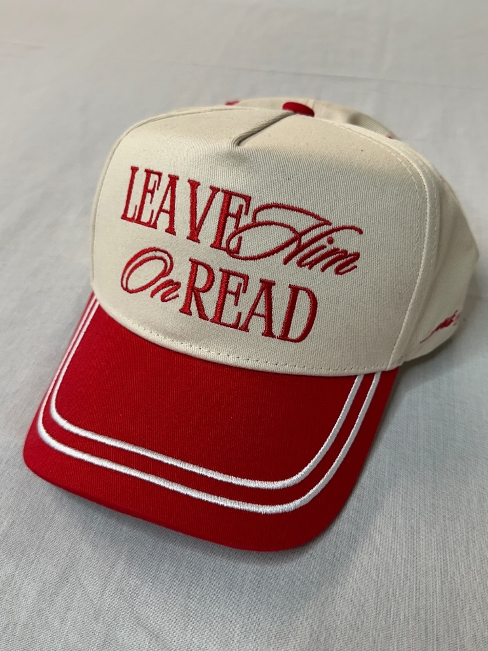 Leave Him On Read Women's Baseball Trucker Hat Girls Only Club Snapback Red
